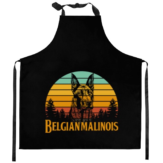 Belgian Malinois Retro Vintage Kitchen Aprons