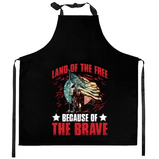 Land of the free because of the Brave Kitchen Aprons