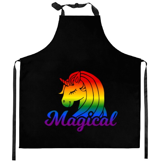 Magical Rainbow Unicorn | TTRPG Pride Kitchen Aprons