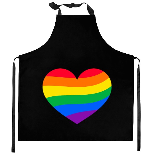 lgbt Gay Pride Rainbow Heart Kitchen Aprons