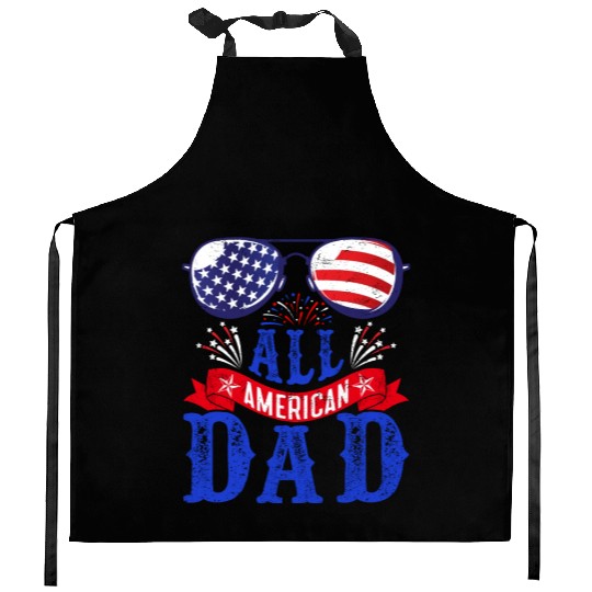 All American Dad America Pride US Patriot Kitchen Aprons