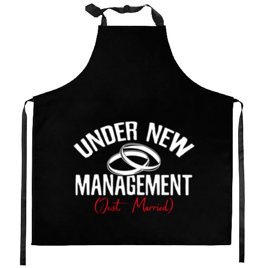 Under Newagement Just Married Groom Bride Wedding Kitchen Aprons
