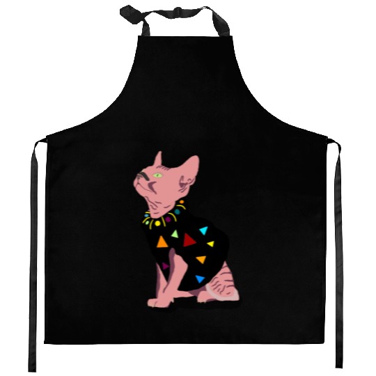 pink cute cat meowed funny meowdy cowboy for you Kitchen Aprons