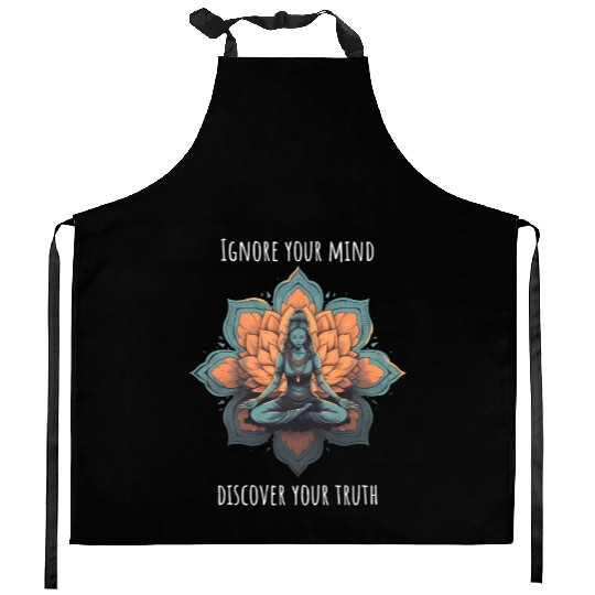 Women's Yoga Meditation Lotus Design Kitchen Aprons