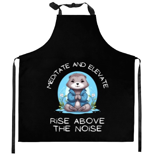 Yoga Meditation Jump-start your zen Otter Kitchen Aprons