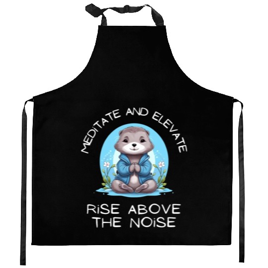Yoga Meditation Jump-start your zen Otter Kitchen Aprons