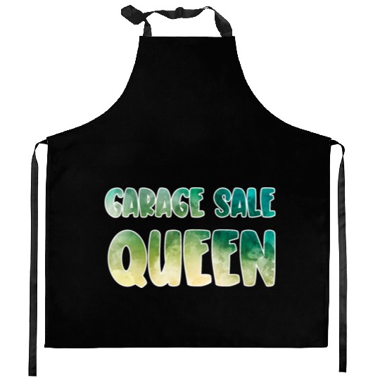 Garage Sale Queen green yellow watercolor Kitchen Aprons