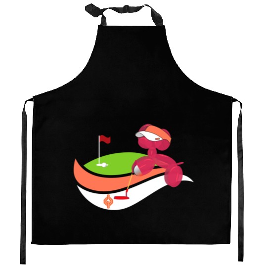 Summer Golf Balloon Dog Kitchen Aprons