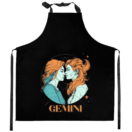 Lesbian Gemini zodiac sign gay girls horoscope Kitchen Aprons