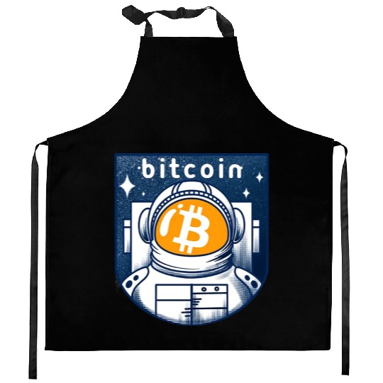 Bitcoin Coin-Crypto Astronaut Kitchen Aprons