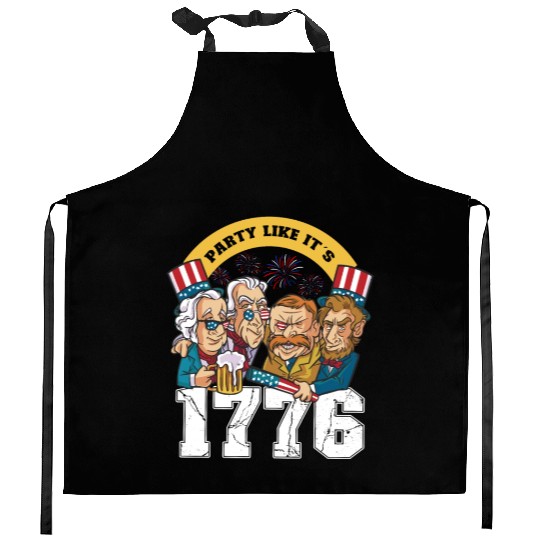 Party like it's 1776 USA Presidents Patriot Kitchen Aprons