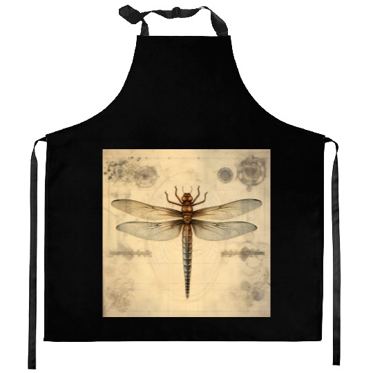 A diagrammatic drawing of a dragonfly Kitchen Aprons