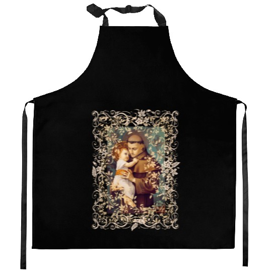 Saint Anthony Of Padua Catholic St. Rosary Kitchen Aprons