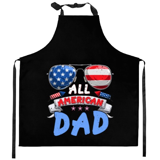 All American Dad US Patriots Fathers America Party Kitchen Aprons