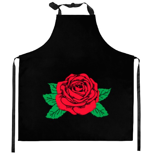Red Rose Flower Aesthetic Soft Grunge Punk E Kitchen Aprons