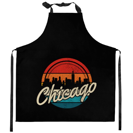 Chicago Skyline Illinois Pride Kitchen Aprons