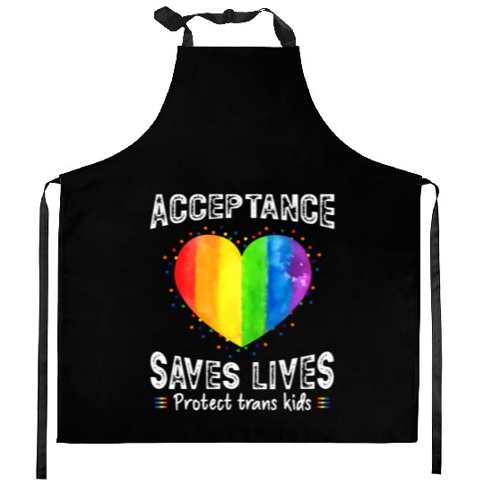 Acceptance Saves Lives Protect Trans Watercolor Kitchen Aprons