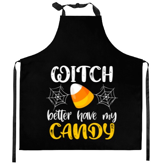 Halloween Witch Funny Candy Corn Trick Or Treat Kitchen Aprons