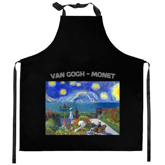 Starry Night Garden At Sainte Adresse Impressionis Kitchen Aprons