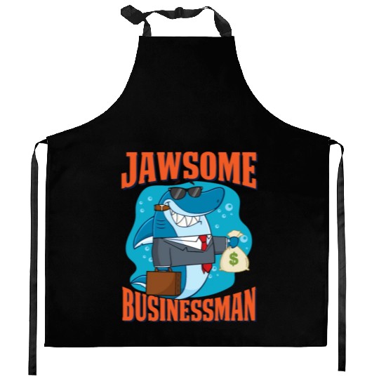 Jawsome Businessman Shark | Funny Business Shark Kitchen Aprons