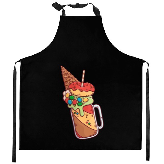 Chocolate Candy Shake Kitchen Aprons