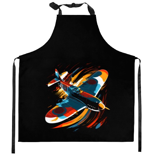Spitfire Airplane Pilot Aviator Military Warbirds Kitchen Aprons