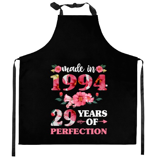29Th For Floral Made In 1994 Kitchen Aprons