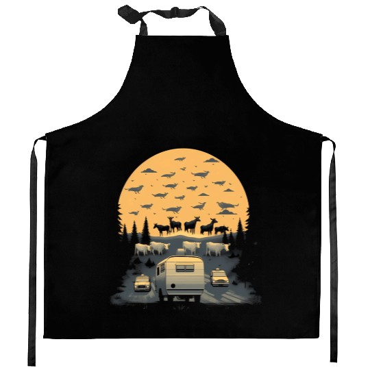Rv Camping Herd Of Cows Cow Camper Caravan Kitchen Aprons