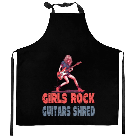 Gilrs Rock Guitar Shrek Kitchen Aprons