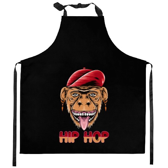 Hip hop monkey head Kitchen Aprons