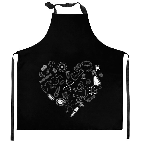 Science Student, Science Teacher Heart Science Kitchen Aprons