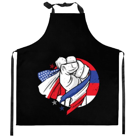 American Pride US Patriots American Fist Loverty Kitchen Aprons