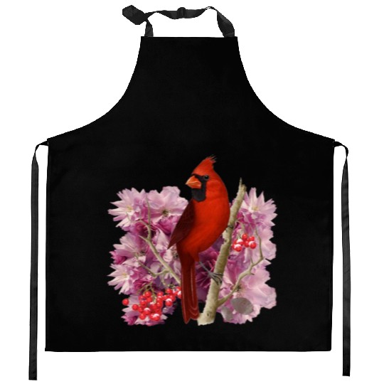 Funny Red Cardinal Bird Ornament Christmas Gifts Kitchen Aprons