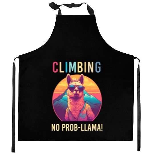 Funny Alpaca with Sunglasses - No Prob-llama Kitchen Aprons