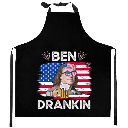 Ben Drankin US President Independence Day Kitchen Aprons