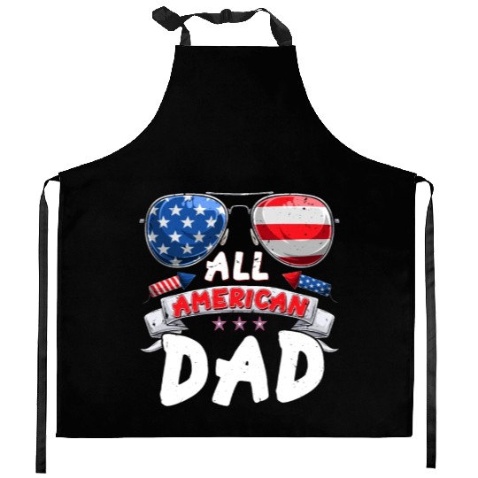 All American Dad US Patriots Fathers America Party Kitchen Aprons