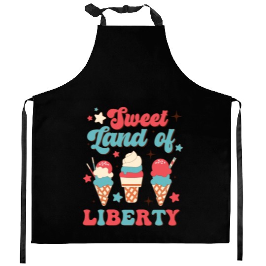 Sweet Land Of Liberty, Independence Day Kitchen Aprons