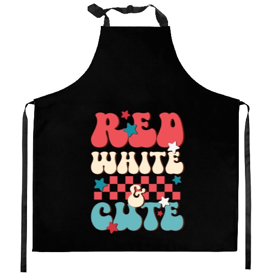 Red White And Cute, Independence Day Kitchen Aprons