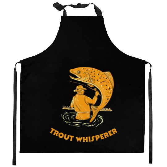 Trout Whisperer Kitchen Aprons
