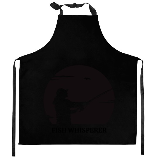 Fish whisperer Kitchen Aprons