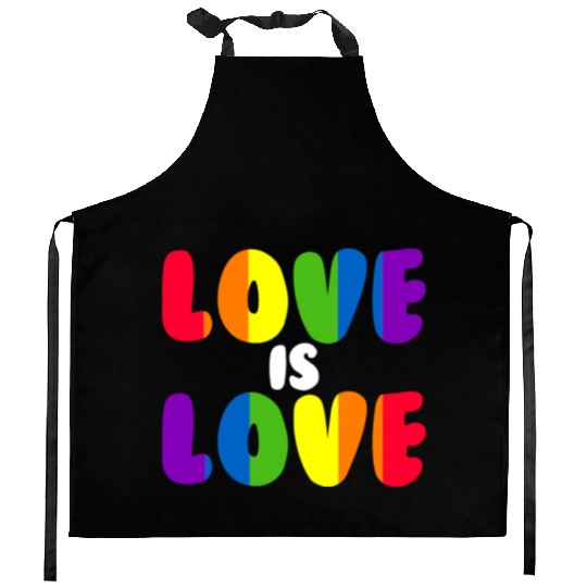 Love Is Love Rainbow LGBTQ Gay Pride Love Is Love Kitchen Aprons