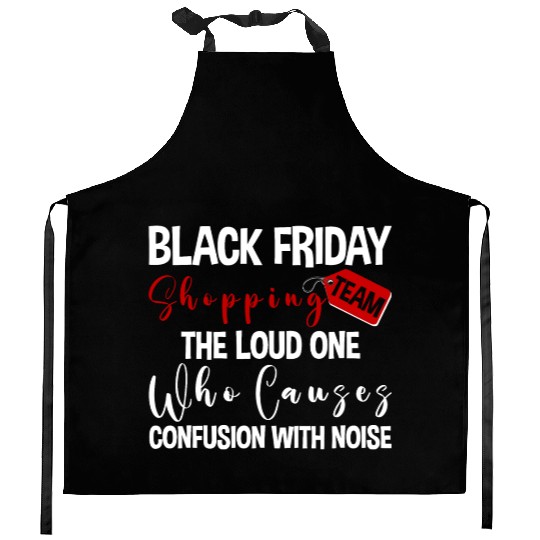 Black Friday Shopping Team 2 Kitchen Aprons