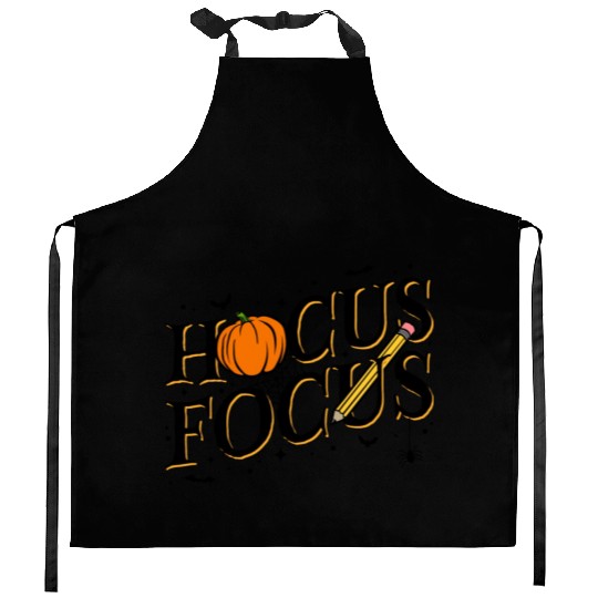 Funny Hocus Focus Teacher Appreciation Halloween Kitchen Aprons