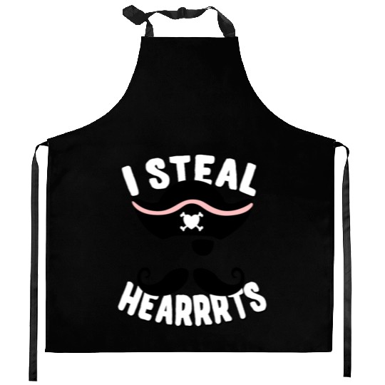 I Steal Hearrrts Valentines Pirate stars Kitchen Aprons