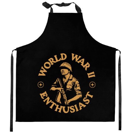 World War 2 WW2 Enthusiast Kitchen Aprons