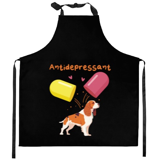 Antidepressant, Cavalier King Charles Spaniel Kitchen Aprons