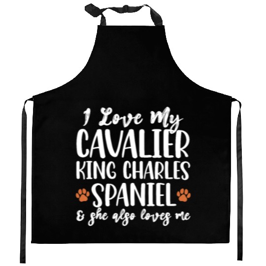 I Love My Cavalier King Charles Spaniel Kitchen Aprons
