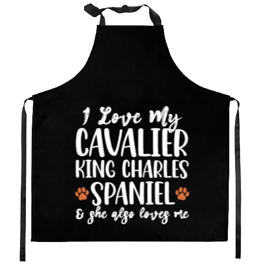I Love My Cavalier King Charles Spaniel Kitchen Aprons