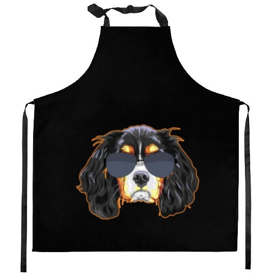 Cavalier King Charles Spaniel Wearing Sunglasses Kitchen Aprons