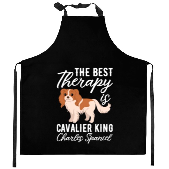 The Best Therapy Is Cavalier King Charles Spaniel Kitchen Aprons